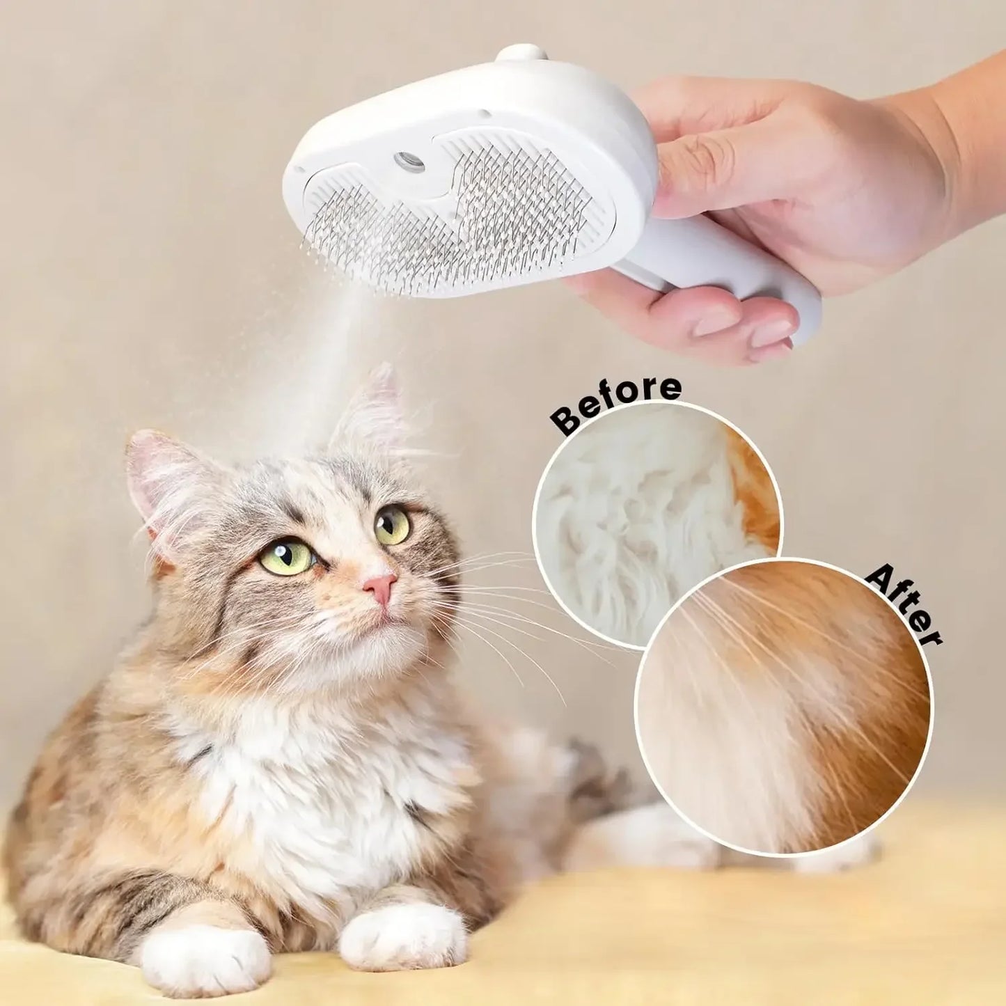 Upgraded Electric Pet Spray Grooming Comb Steamy Floating Hair Removal Cleaning Steam Brush Styling for Dogs Cats Accessories