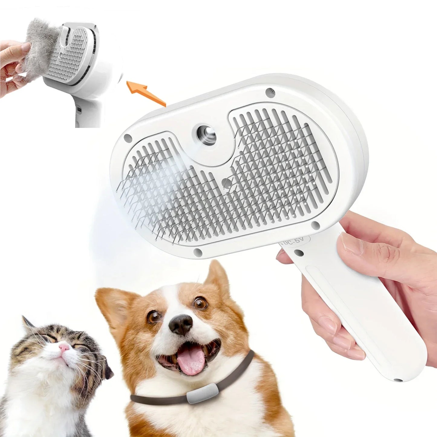 Upgraded Electric Pet Spray Grooming Comb Steamy Floating Hair Removal Cleaning Steam Brush Styling for Dogs Cats Accessories