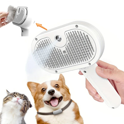 Upgraded Electric Pet Spray Grooming Comb Steamy Floating Hair Removal Cleaning Steam Brush Styling for Dogs Cats Accessories