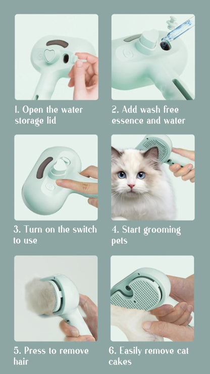 Pet steam brush