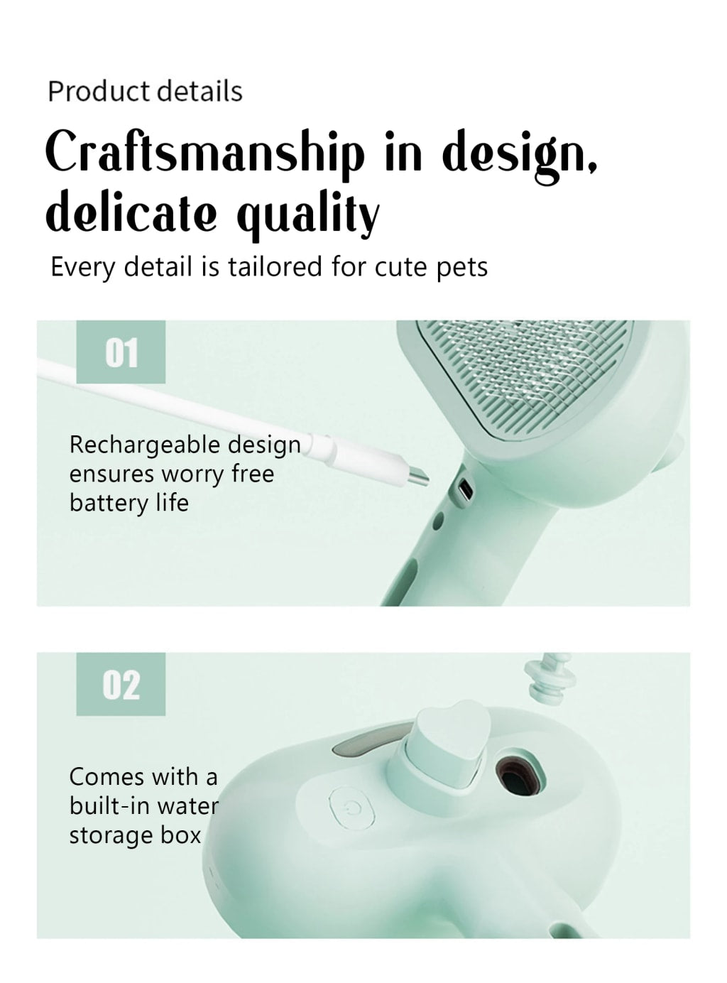 Pet steam brush